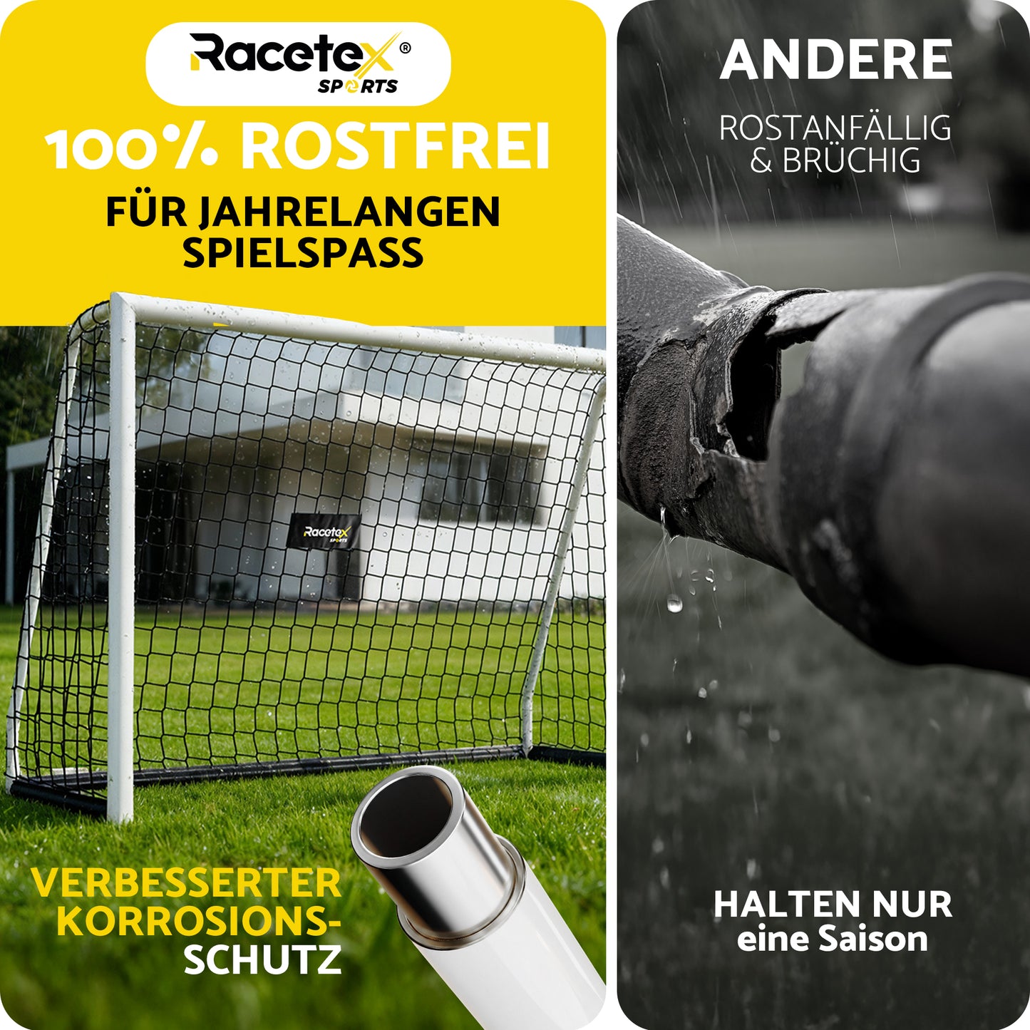 Fussballtor für Garten Kinder und Erwachsene [ENORM ROBUST]