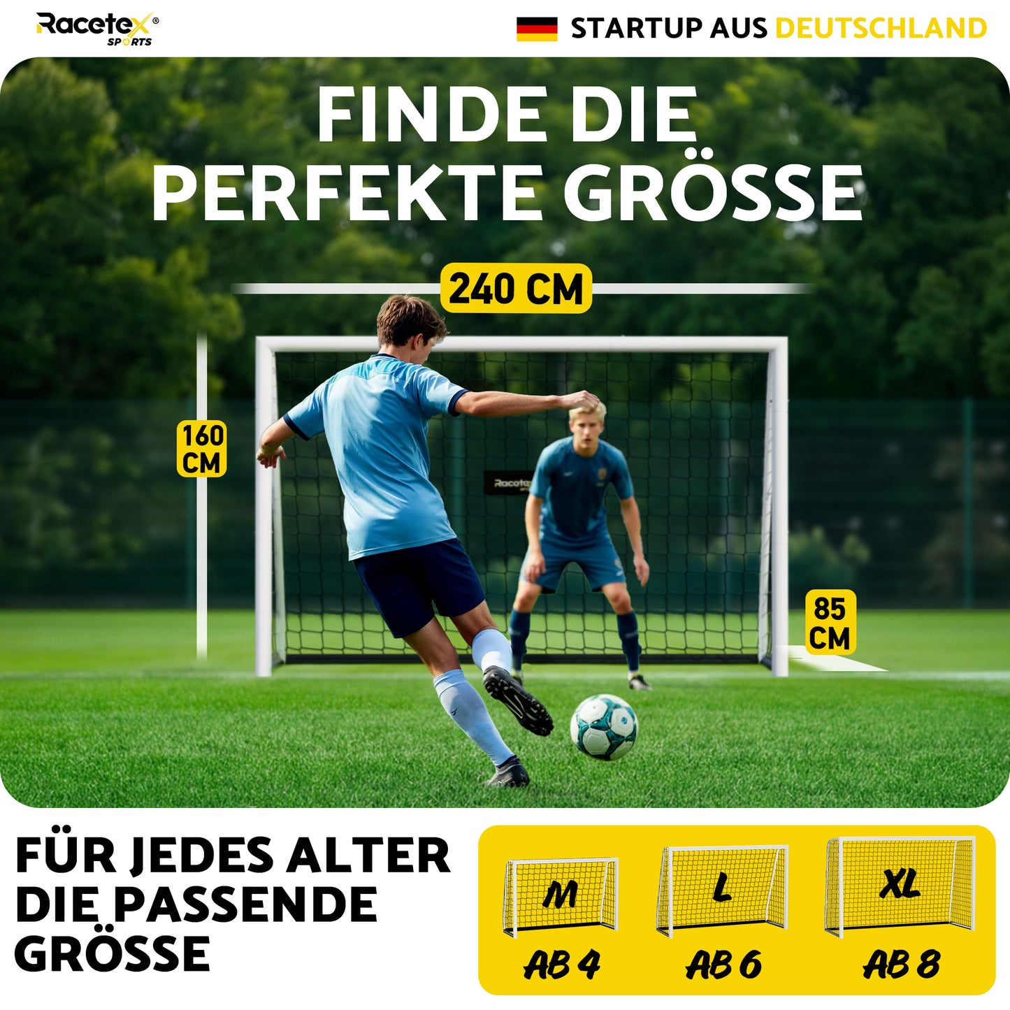 Fussballtor für Garten Kinder und Erwachsene [ENORM ROBUST]