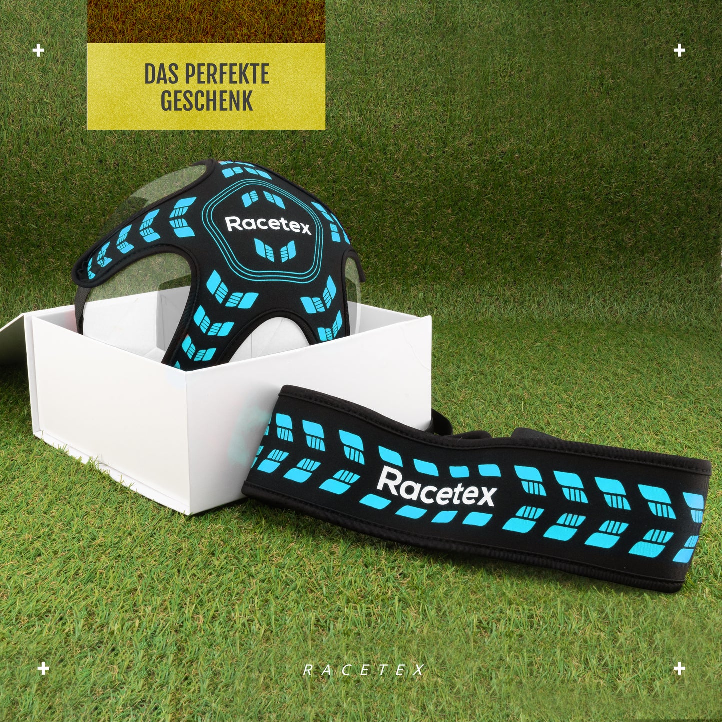 Racetex Fussballtrainer mit Schnur [EINSTELLBARE LÄNGE] - Das perfekte Trainingsgerät für Fußballer - Fussball Trainer Zubehör für Vereinskicker - Fußballtrainingsgürtel Geschenkidee