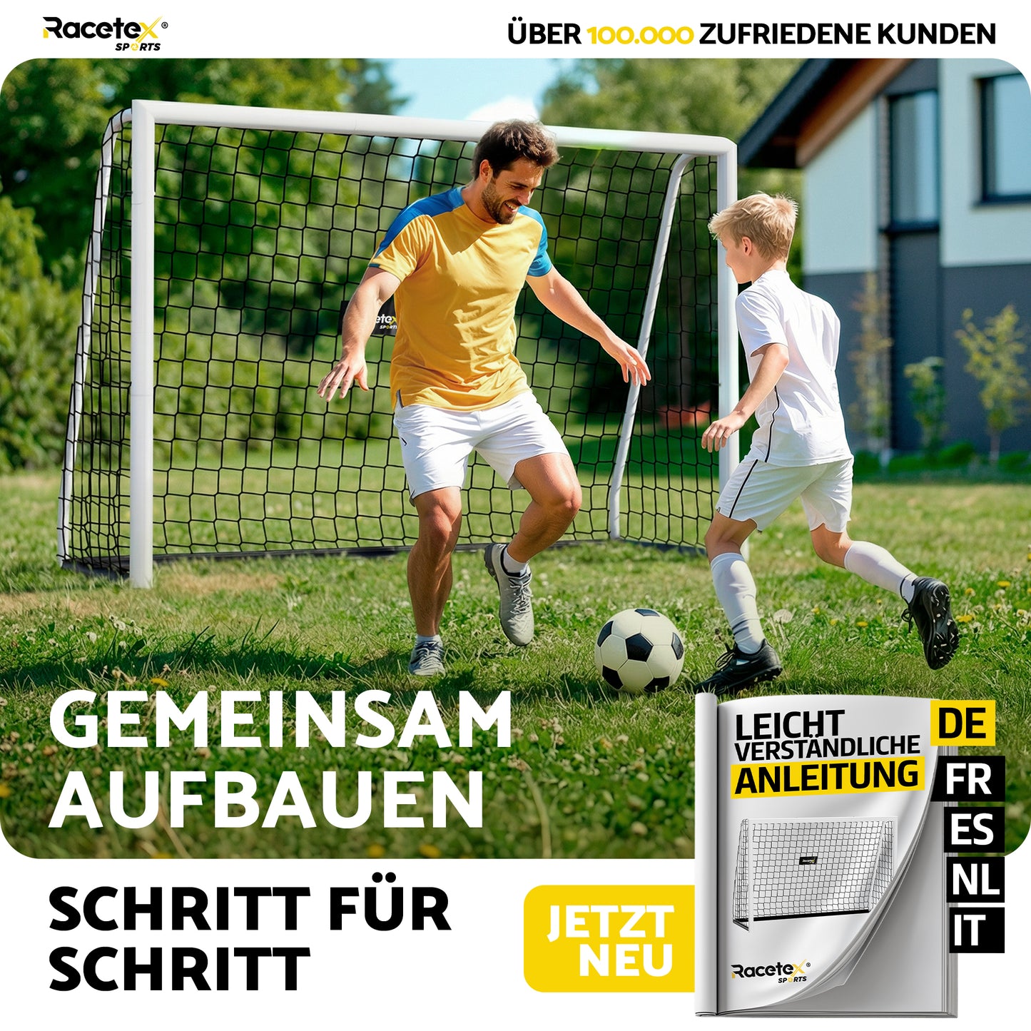 Fussballtor für Garten Kinder und Erwachsene [ENORM ROBUST]