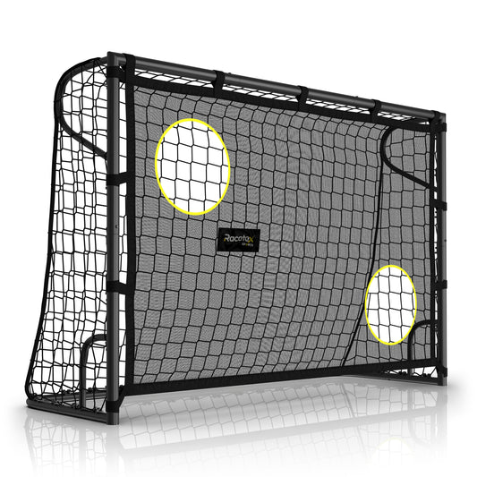 Racetex Fussballtore für Garten Kinder [MIT TORWAND] – Robustes Fußballtor Kinder und Erwachsene mit Stahlrahmen Front und wetterfestem Fußballnetz – Das Fußball Tor für den Garten