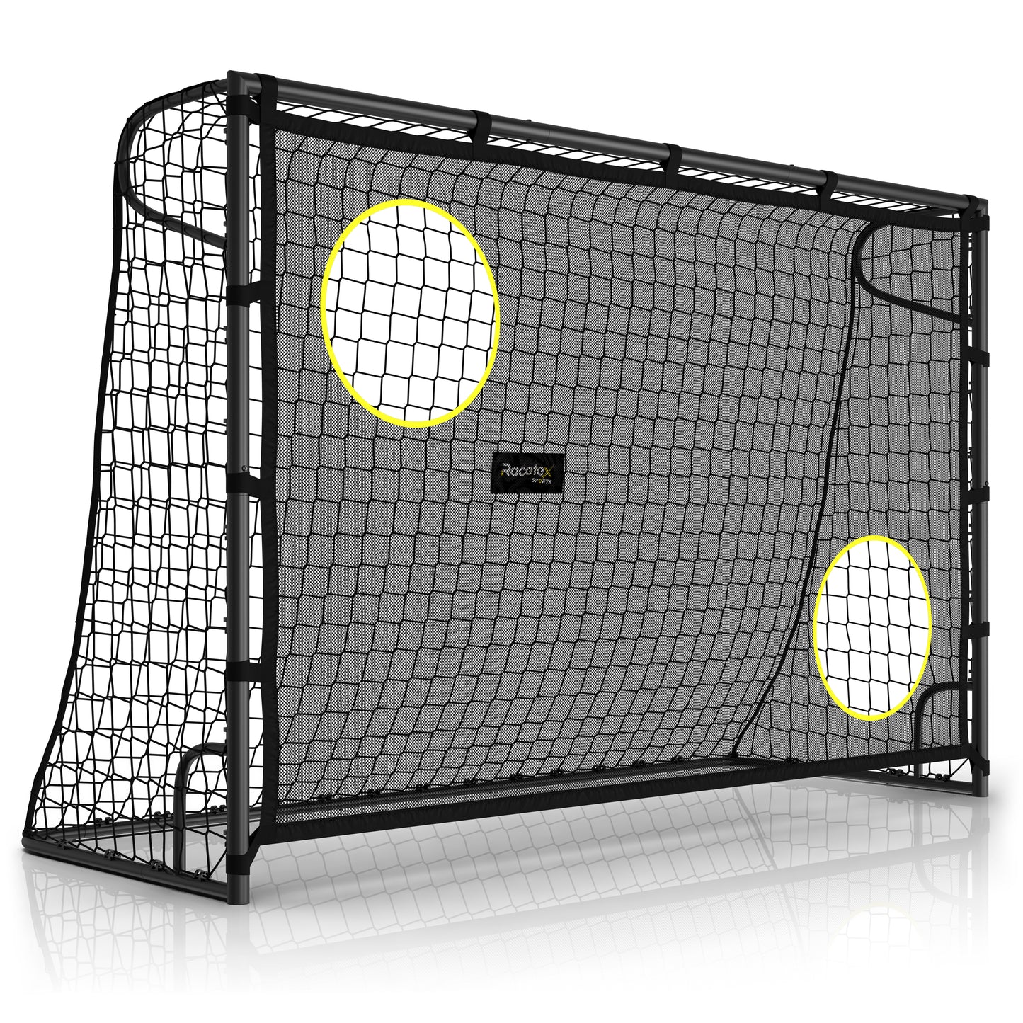 Racetex Fussballtore für Garten Kinder [MIT TORWAND] – Robustes Fußballtor Kinder und Erwachsene mit Stahlrahmen Front und wetterfestem Fußballnetz – Das Fußball Tor für den Garten
