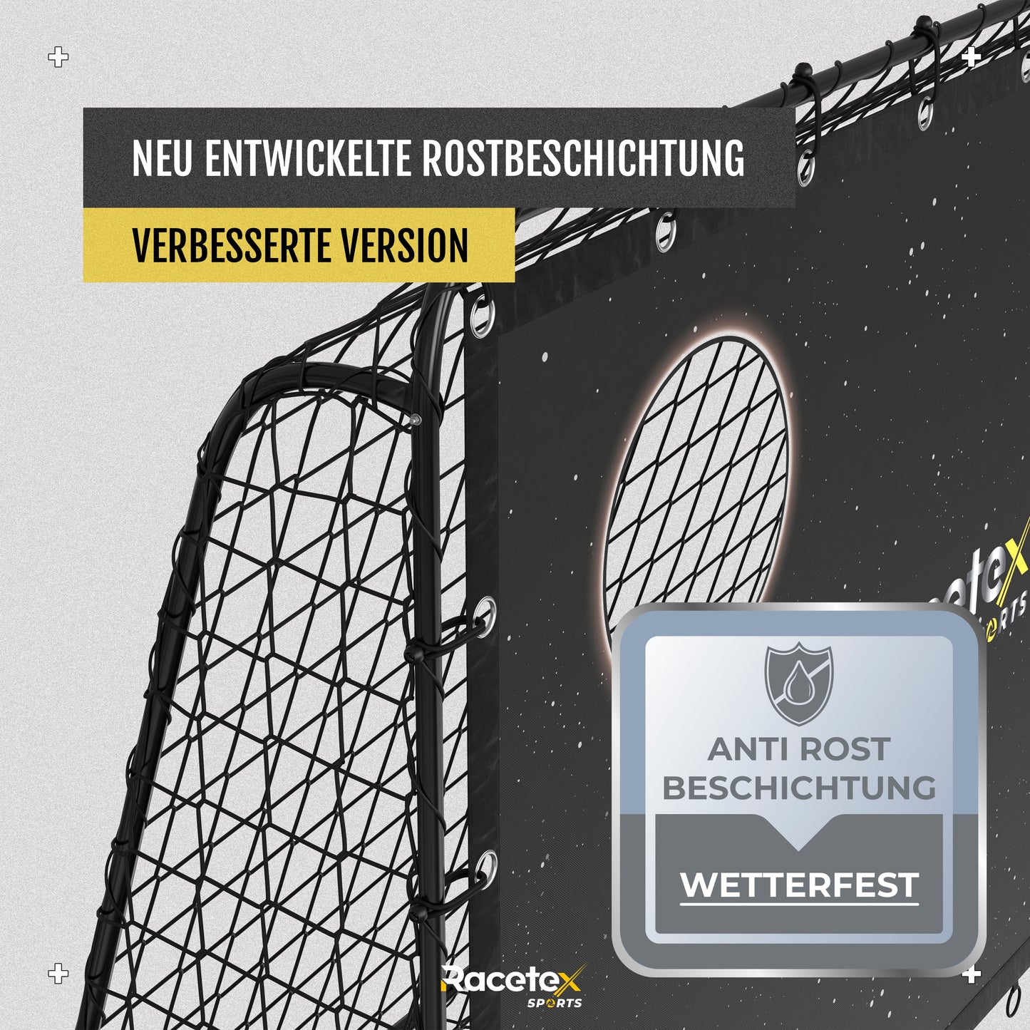 Racetex Fußballtor Kinder inkl. Torwand mit [Anti-Rost Beschichtung] - Fussballtore für Garten Kinder und Erwachsene - Fußball Tor mit Erdanker für einen optimalen Halt - Fussballtor