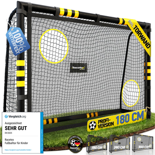 Racetex Fussballtore für Garten Kinder und Erwachsene mit [Anti-Rost Beschichtung] - Fußballtor Kinder inkl. Erdanker für optimalen Halt - Fußball Tor mit rundum Polsterung