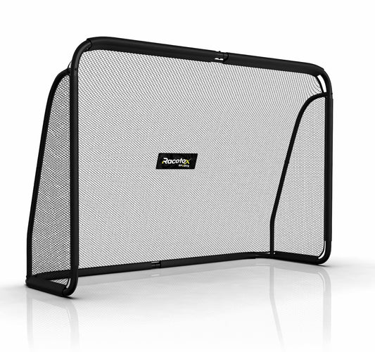 Fussballtor (120cm x 180cm) für Garten Kinder und Erwachsene [MODERNES DESIGN] - stabiler Stahlrahmen - inkl. Edelstahl Erdankern - Stilvolles Fußball Tor